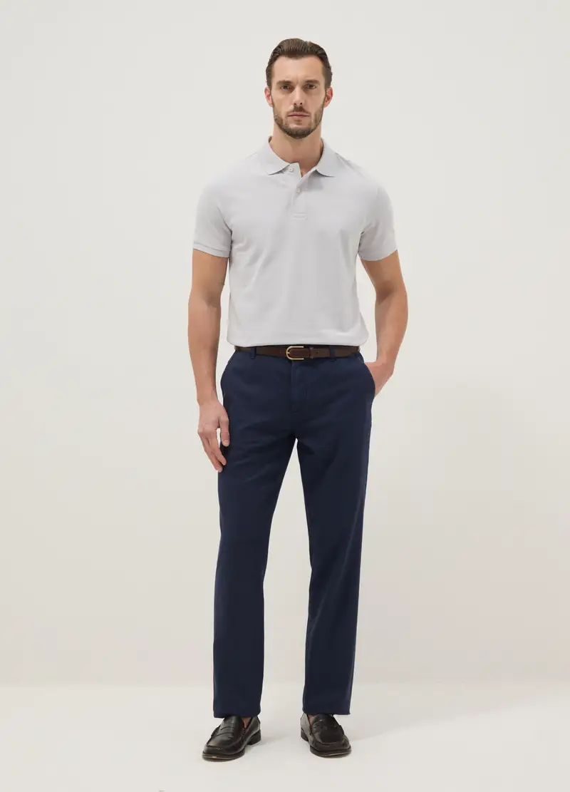 Polo A Maniche Corte In Puro Cotone Grigia Regular Fit, Uomo, Grigio miniatura 2