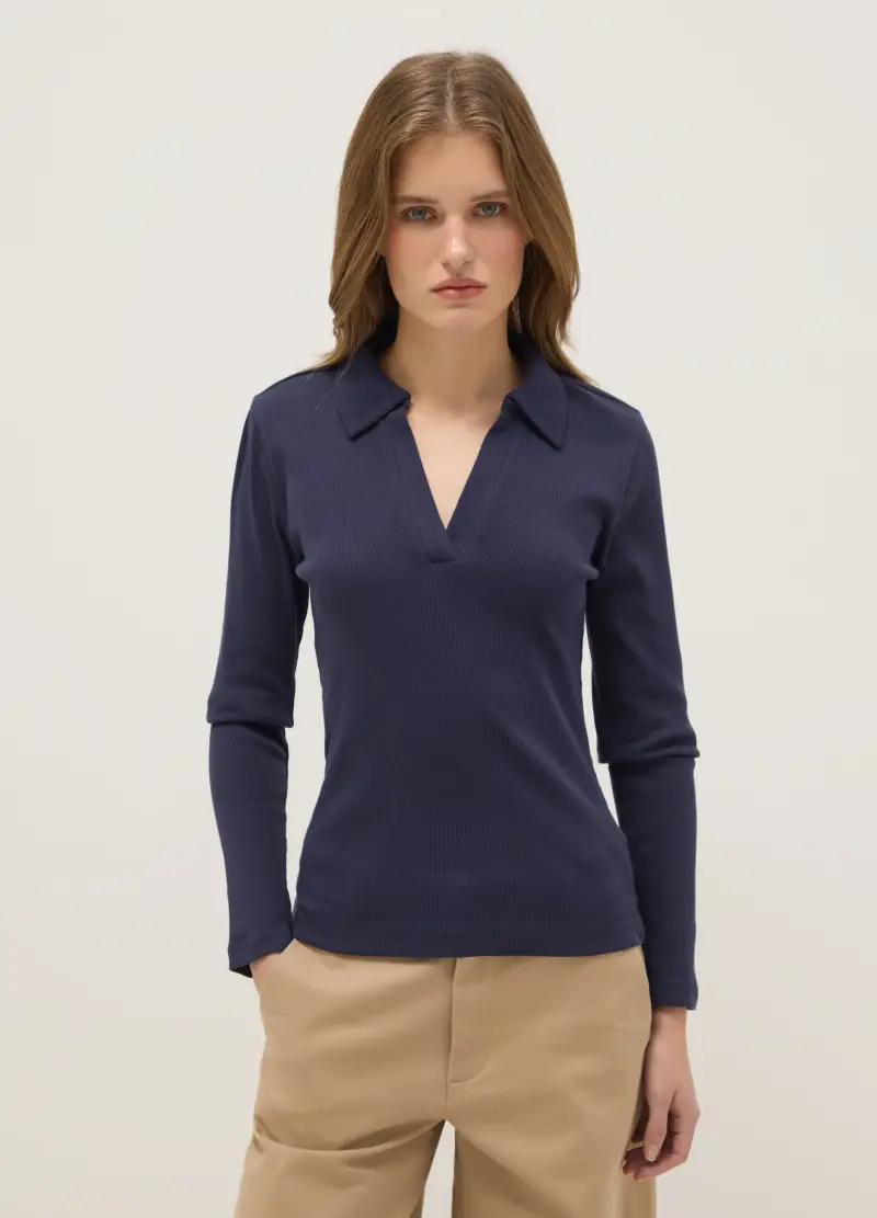 OVS Polo Donna Blu 4011322 miniatura 2