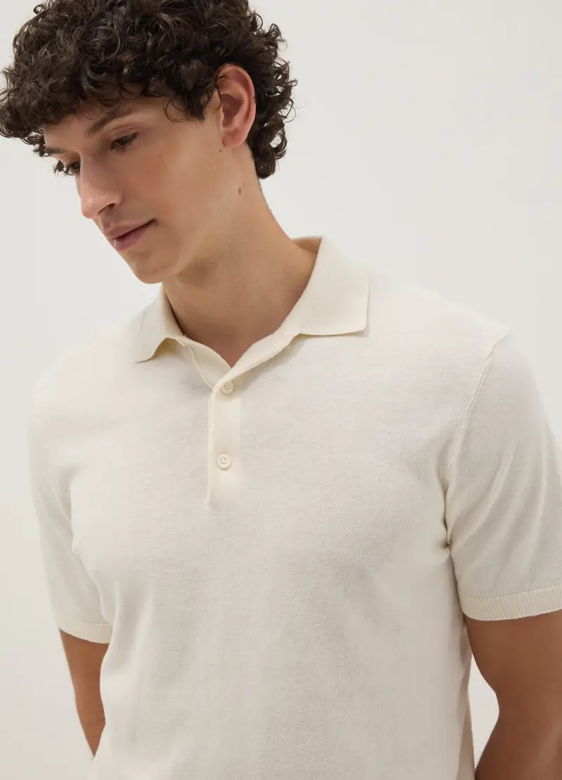 Polo In Puro Cotone Bianca Regular Fit, Uomo, Bianco