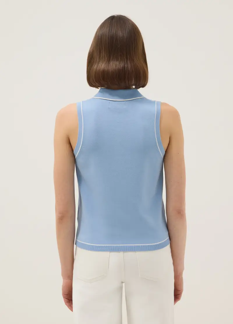 OVS Polo Donna Azzurro 4330230 miniatura 3