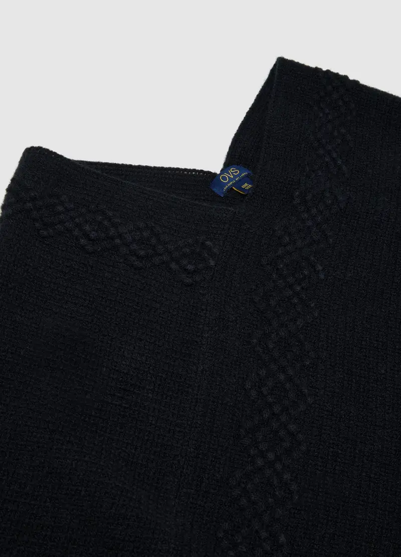 OVS, Poncho In Acrilico Nero Con Frange, Donna, Nero, Taglia: ONE SIZE miniatura 2