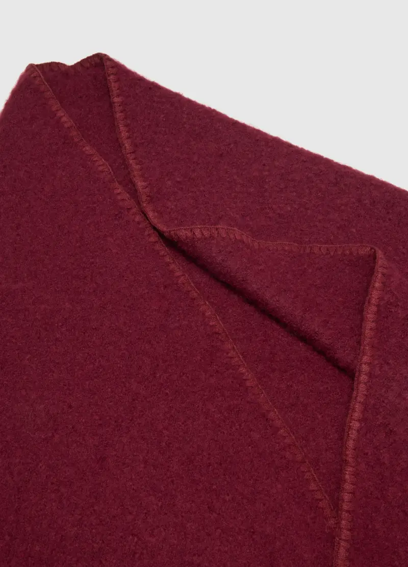 Poncho Rosso Con Frange, Donna, Rosso miniatura 2