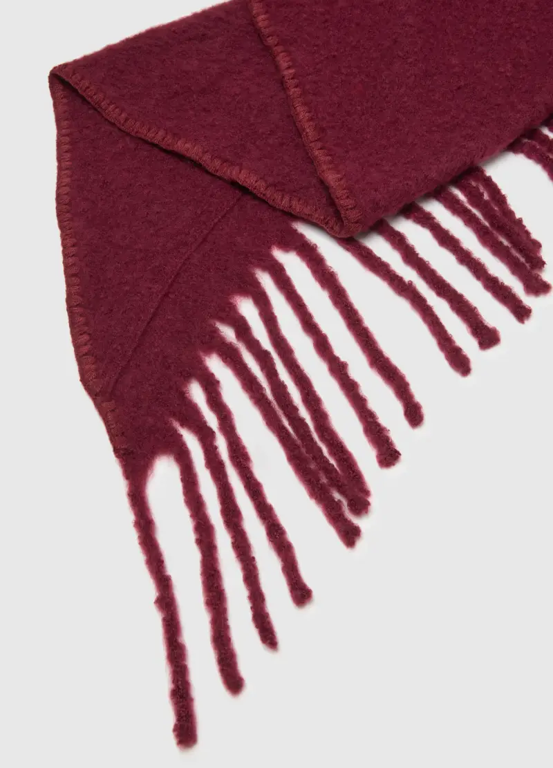 Poncho Rosso Con Frange, Donna, Rosso miniatura 3