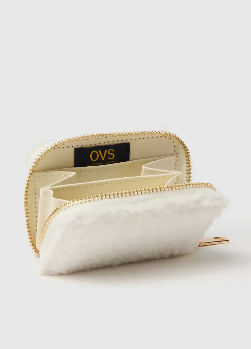 Portafoglio Bianco Con Zip, Donna, Bianco miniatura 3