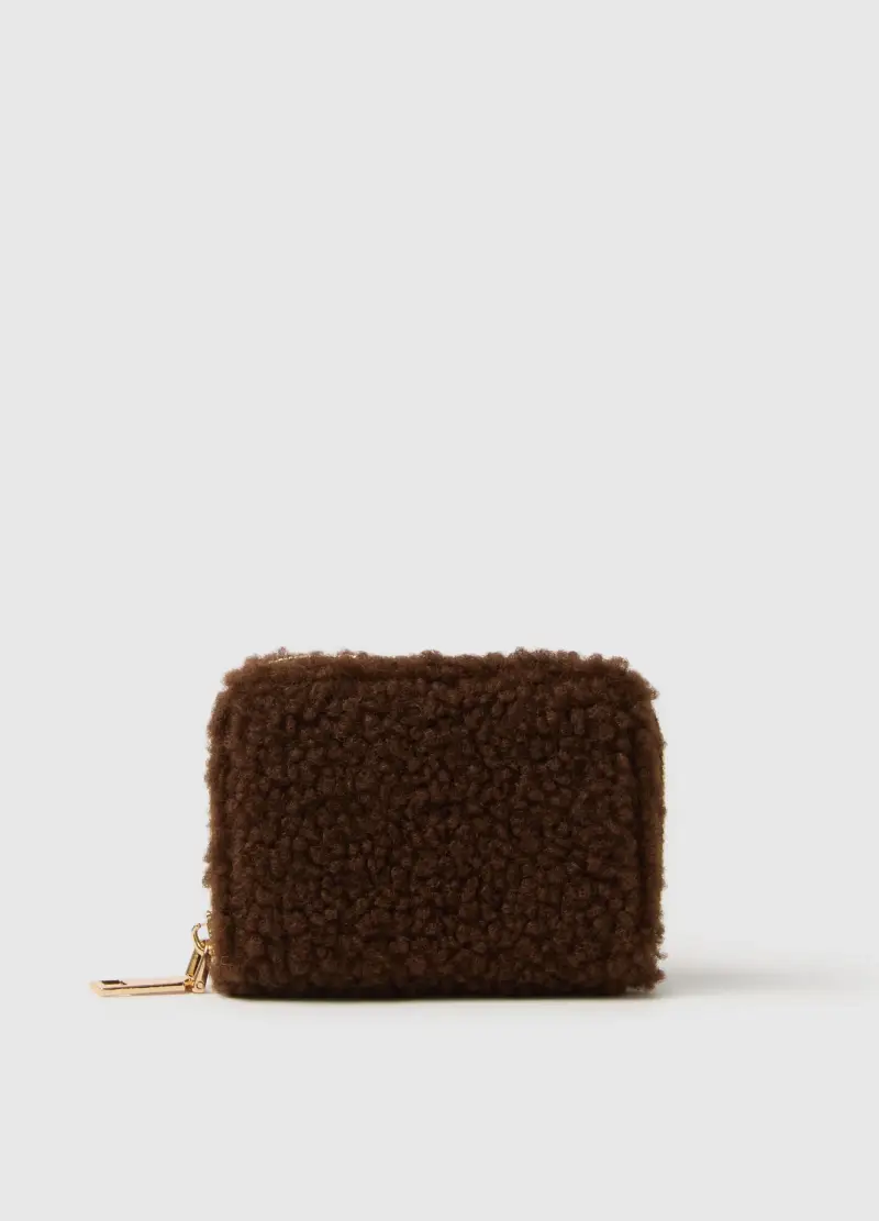 Portafoglio Marrone Con Zip, Donna, Marrone