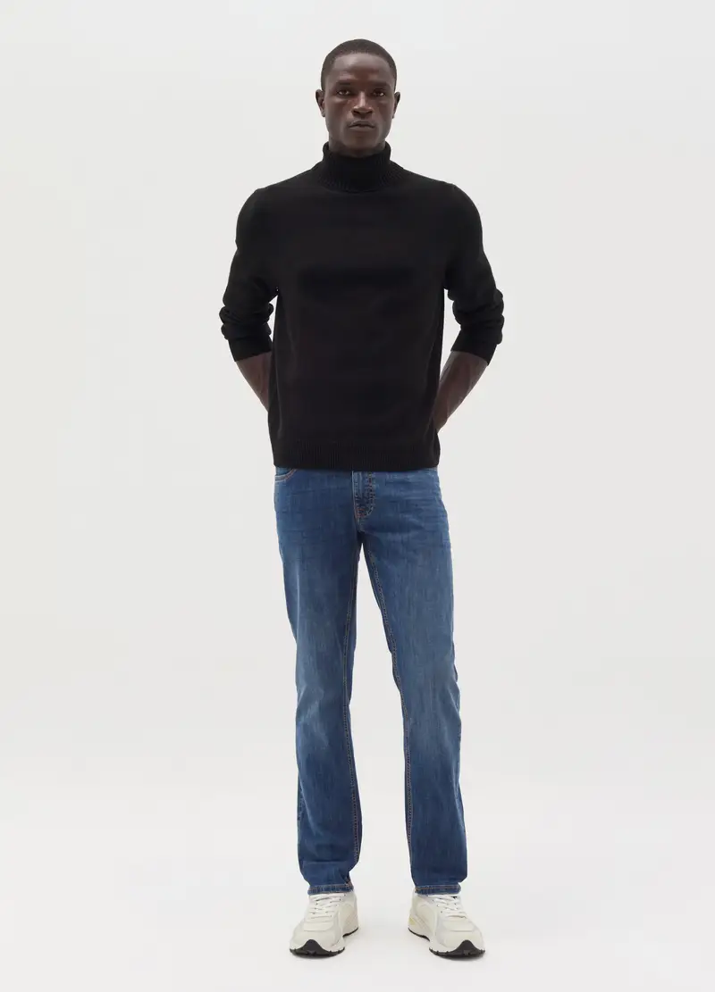 , Pullover A Collo Alto, Uomo, Nero miniatura 2