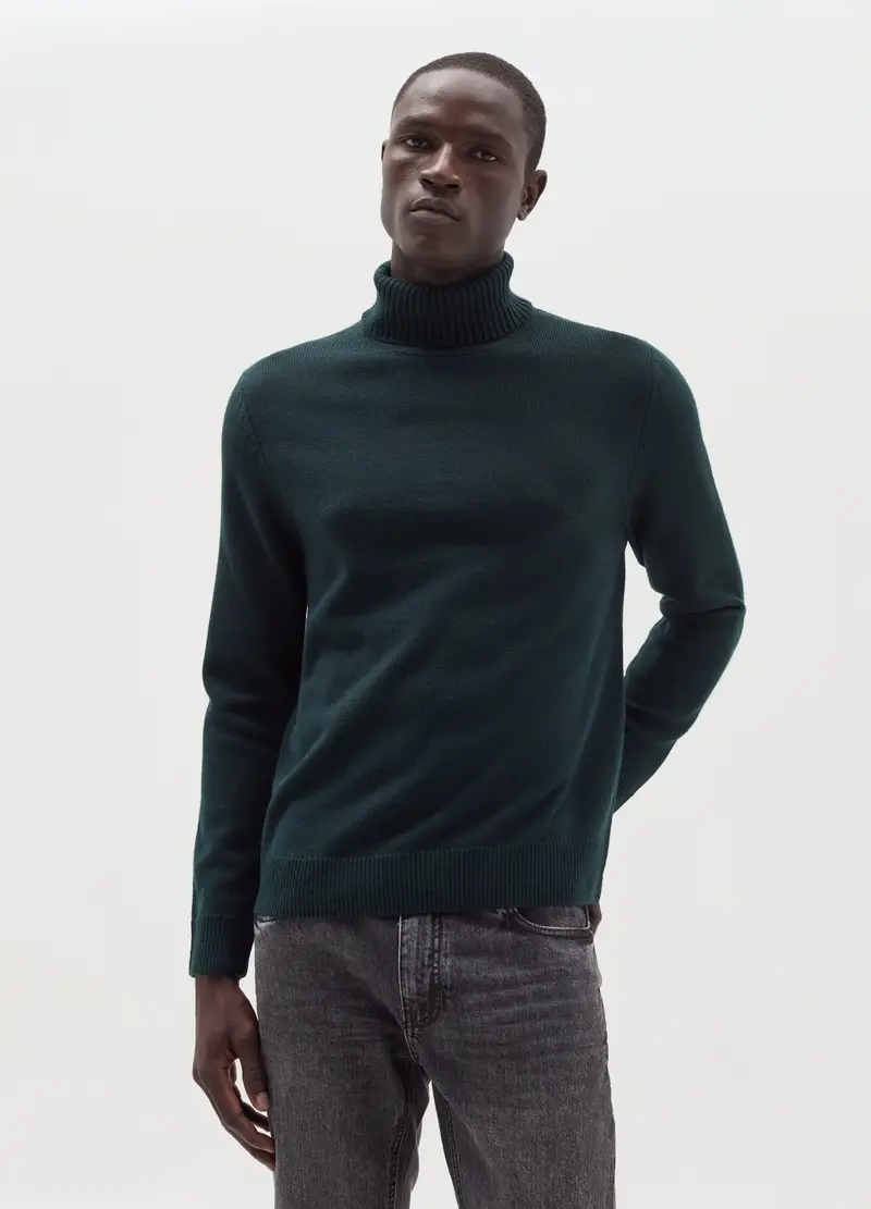 , Pullover A Collo Alto, Uomo, Verde miniatura 2