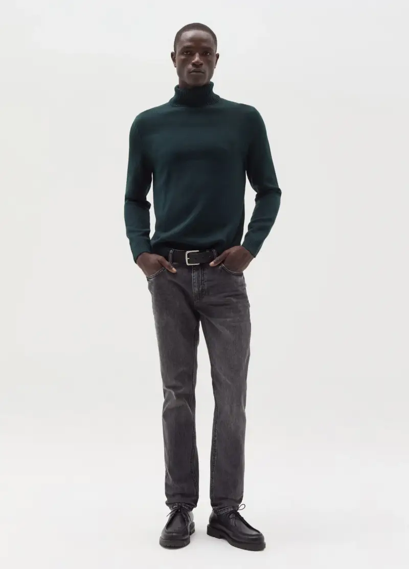 Pullover A Collo Alto, Uomo, Verde