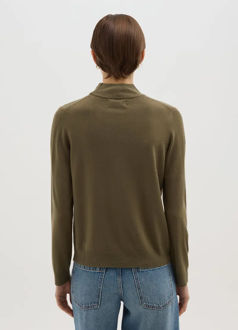 Pullover A Collo Alto Verde Regular Fit, Donna, Verde miniatura 3