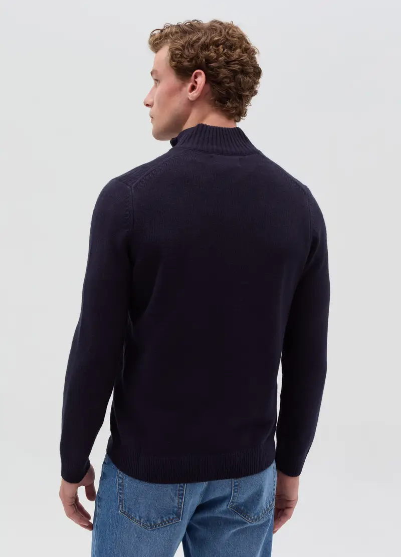 , Pullover Con Collo Half-zip, Uomo, Blu miniatura 3