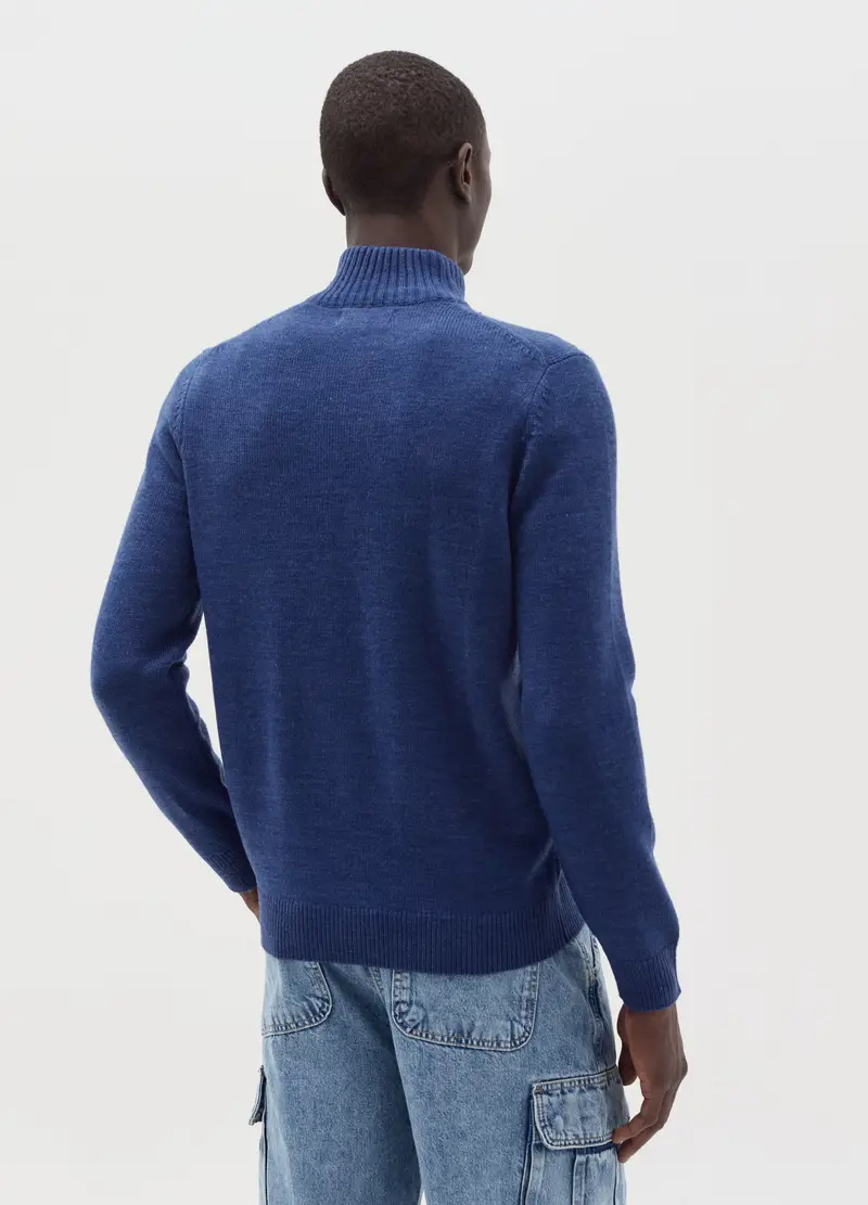 , Pullover Con Collo Half-zip, Uomo, Blu miniatura 3