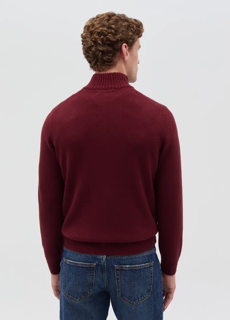 , Pullover Con Collo Half-zip, Uomo, Rosso miniatura 3