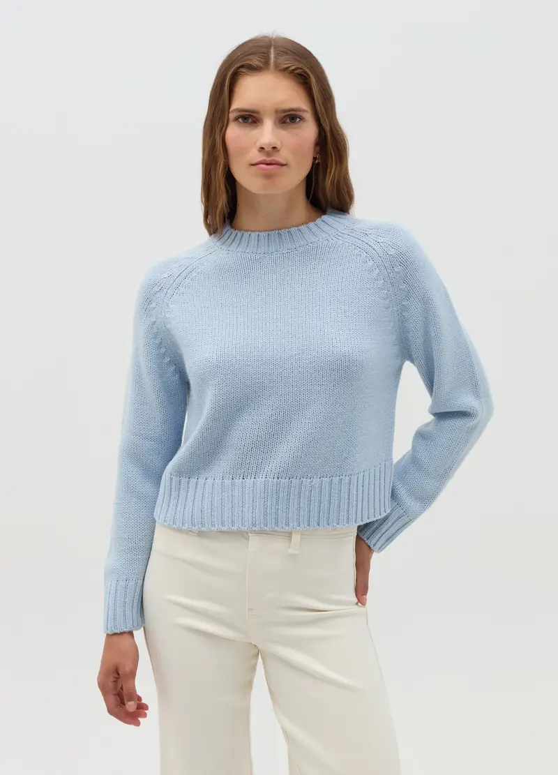 , Pullover Con Maniche Raglan, Donna, Azzurro miniatura 2