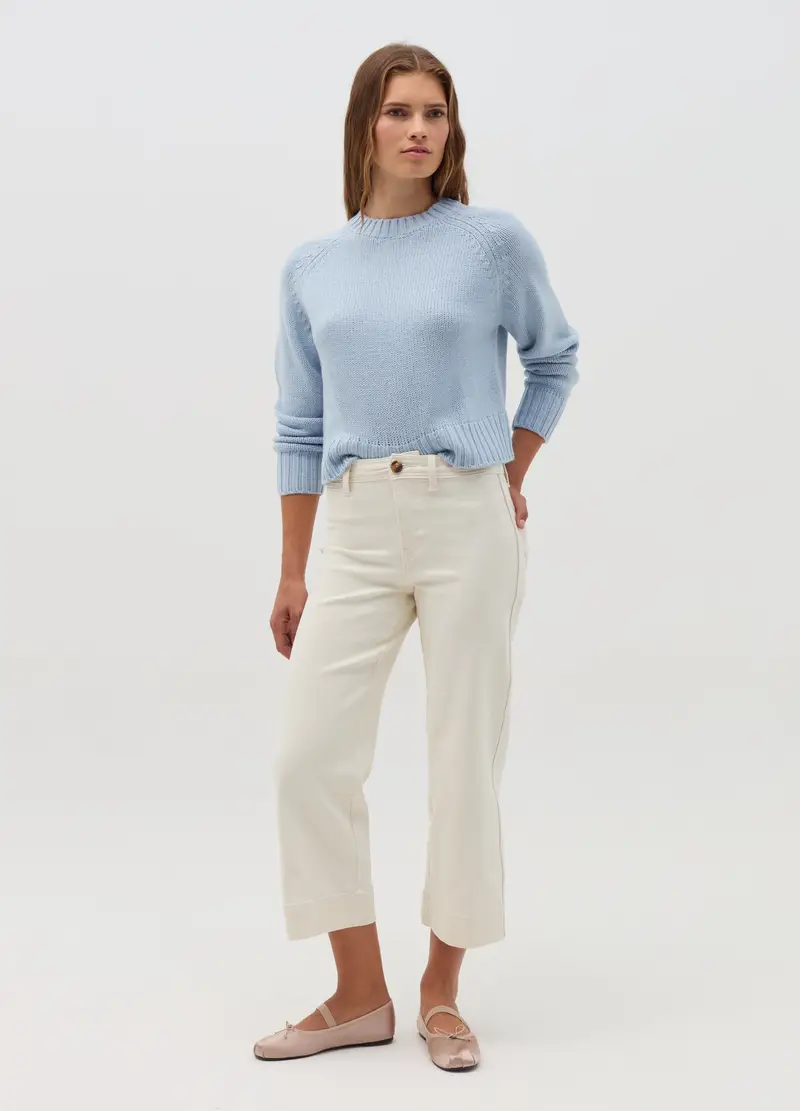 Pullover Con Maniche Raglan, Donna, Azzurro