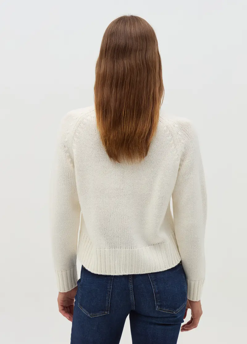 Pullover Con Maniche Raglan, Donna, Bianco miniatura 3