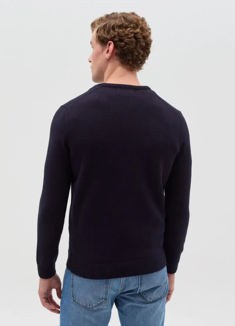 , Pullover Con Scollo A V, Uomo, Blu miniatura 3