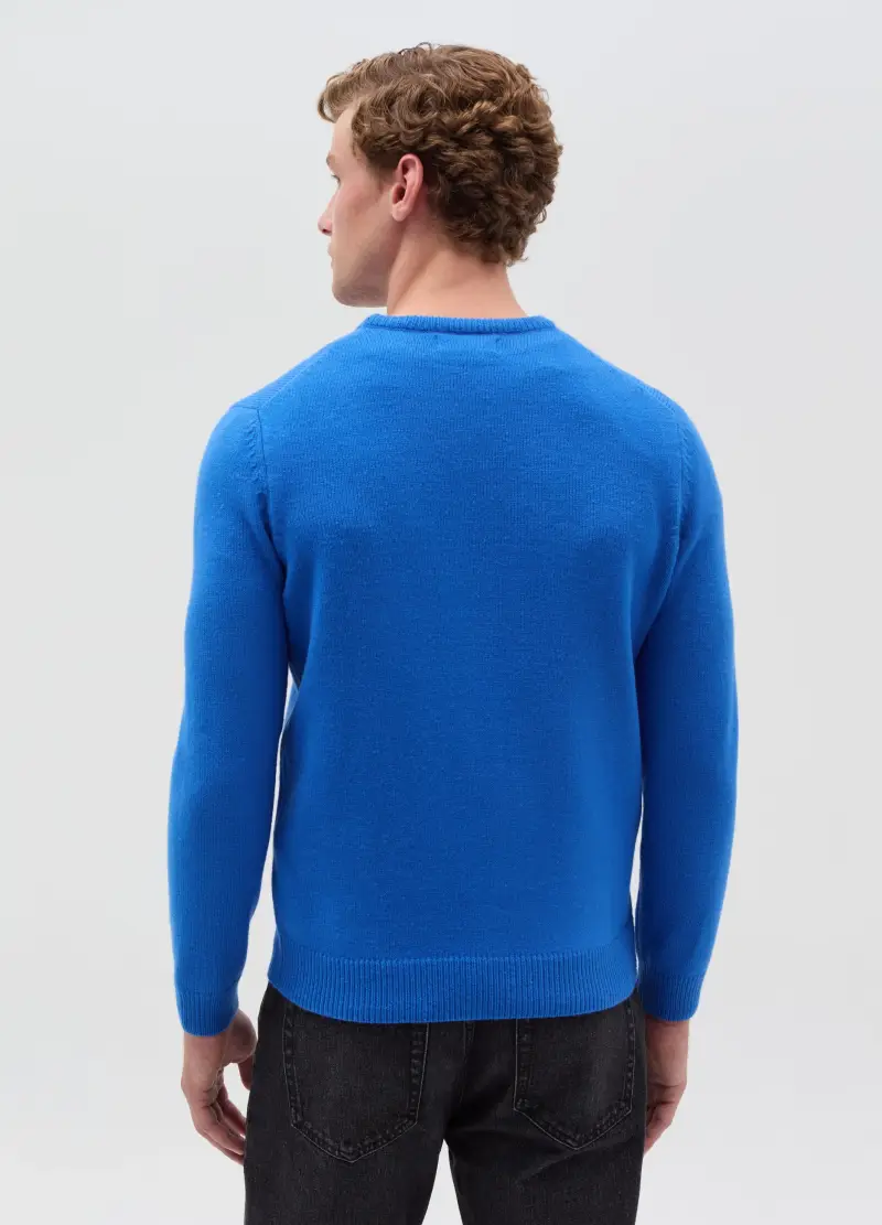 , Pullover Con Scollo Rotondo, Uomo, Blu miniatura 2