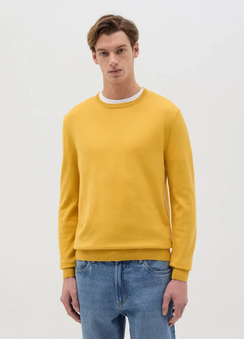Ovs Pullover Uomo Giallo con Scollo Rotondo miniatura 2