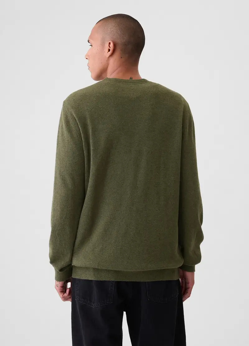 , Pullover Con Scollo Rotondo, Uomo, Verde miniatura 3