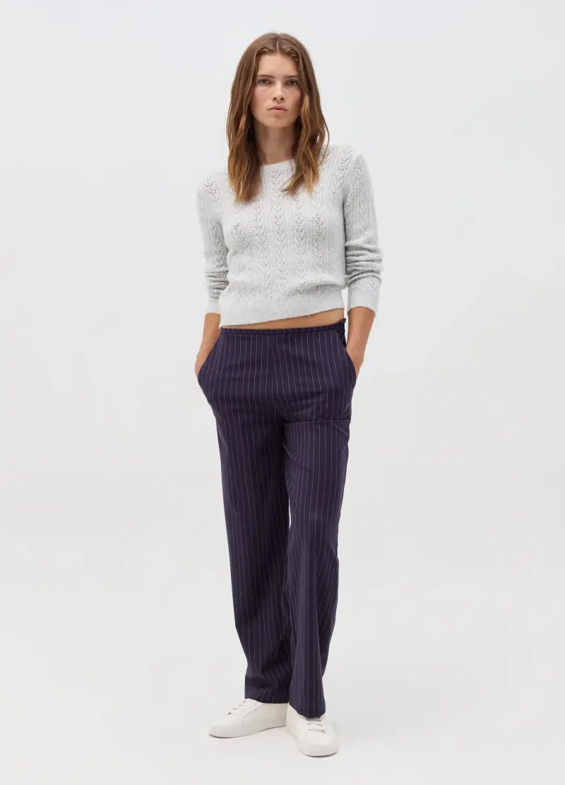 Pullover In Lurex Con Micro Paillettes, Donna, Grigio