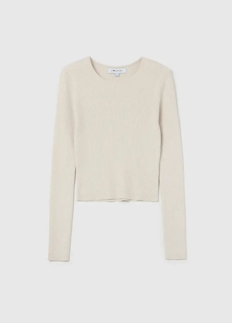 Pullover In Lurex, Donna, Beige