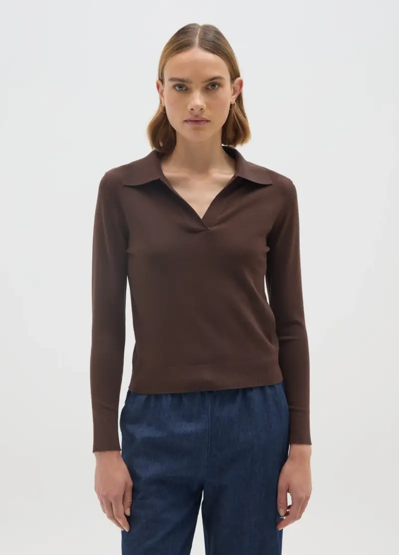 OVS Polo Donna Marrone 3782383 miniatura 2