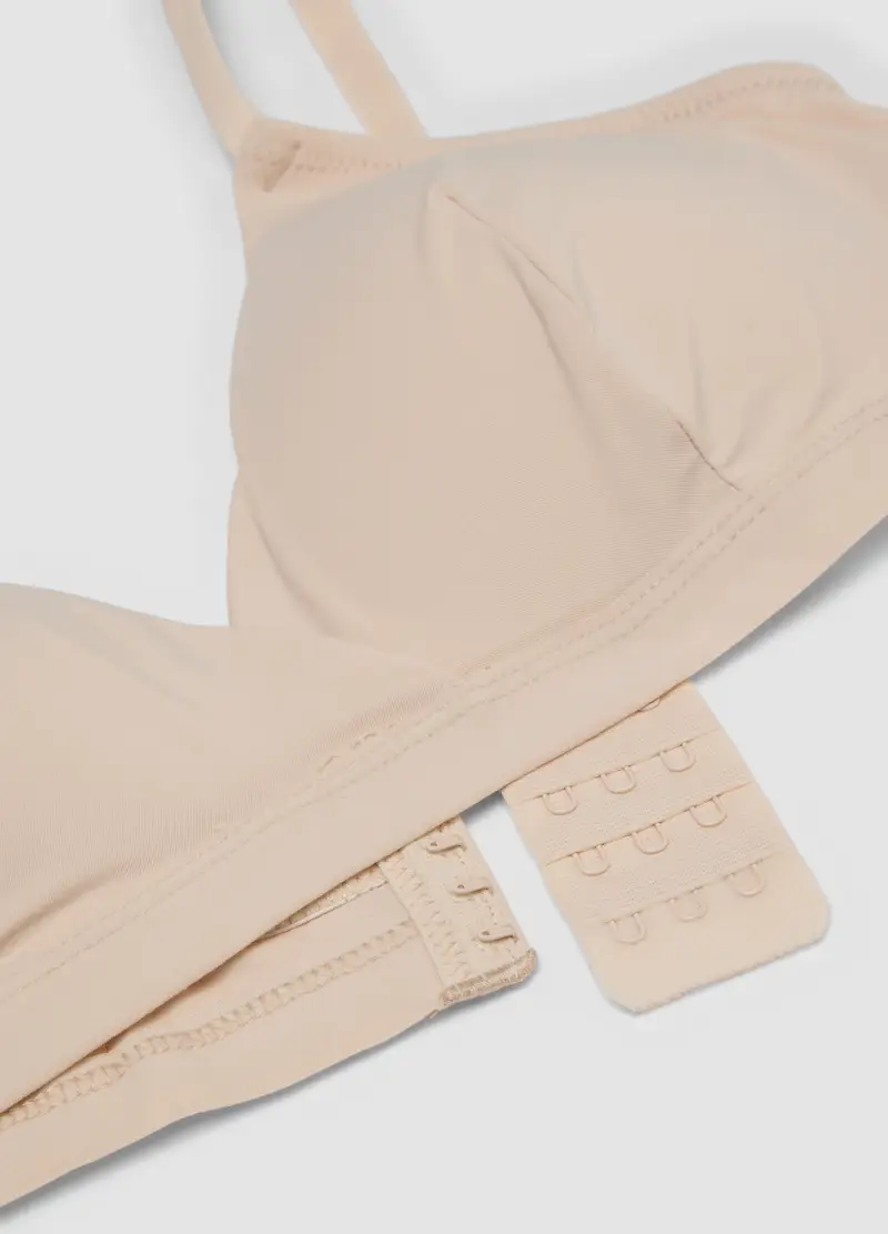 Reggiseno A Triangolo Beige Con Imbottitura Rimovibile In Tessuto Elasticizzato, Donna, Beige miniatura 2