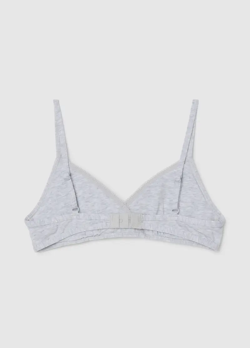Reggiseno A Triangolo Da Ragazza In Cotone Elasticizzato Grigio, Bambina, Grigio miniatura 2