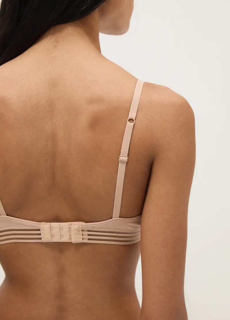 Reggiseno A Triangolo In Cotone Biologico Elasticizzato Beige, Donna, Beige miniatura 3