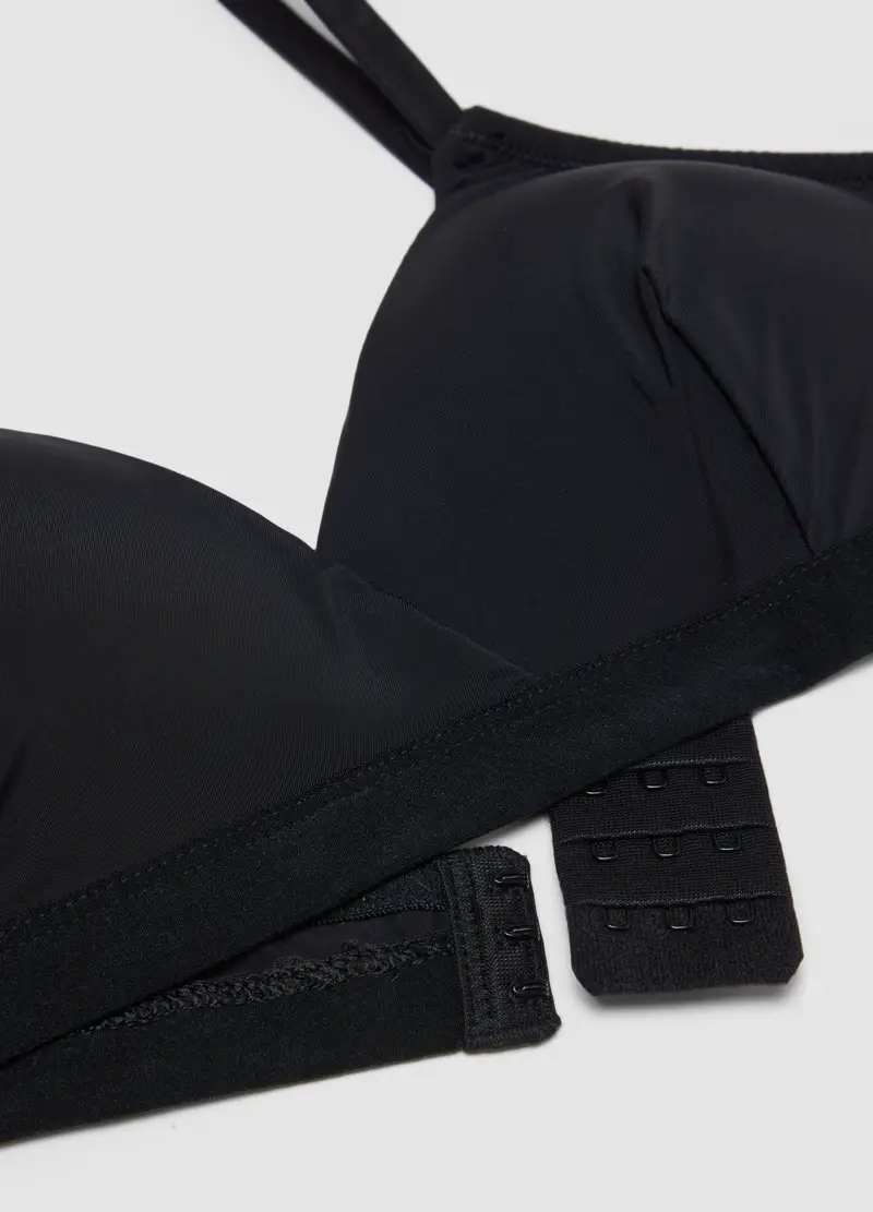 Reggiseno A Triangolo Nero Con Imbottitura Rimovibile In Tessuto Elasticizzato, Donna, Nero miniatura 2