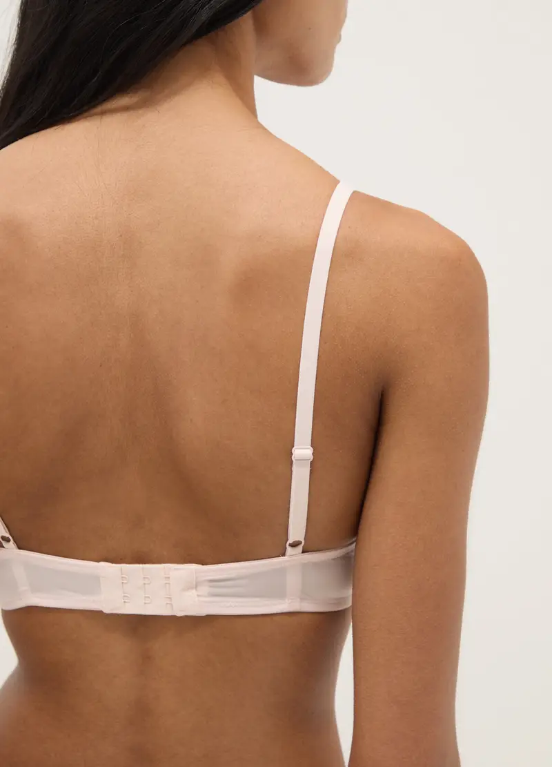 Reggiseno A Triangolo Rosa Con Dettaglio In Pizzo, Donna, Rosa miniatura 3