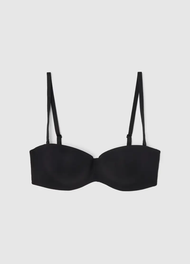 Reggiseno Balconettte Nero Con Imbottitura Removibile, Donna, Nero