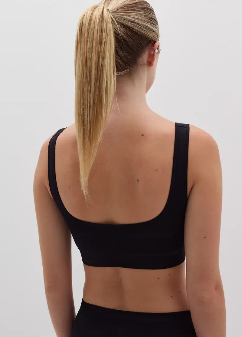 Reggiseno Brassiere In Tessuto Elasticizzato Nero, Donna, Nero miniatura 3