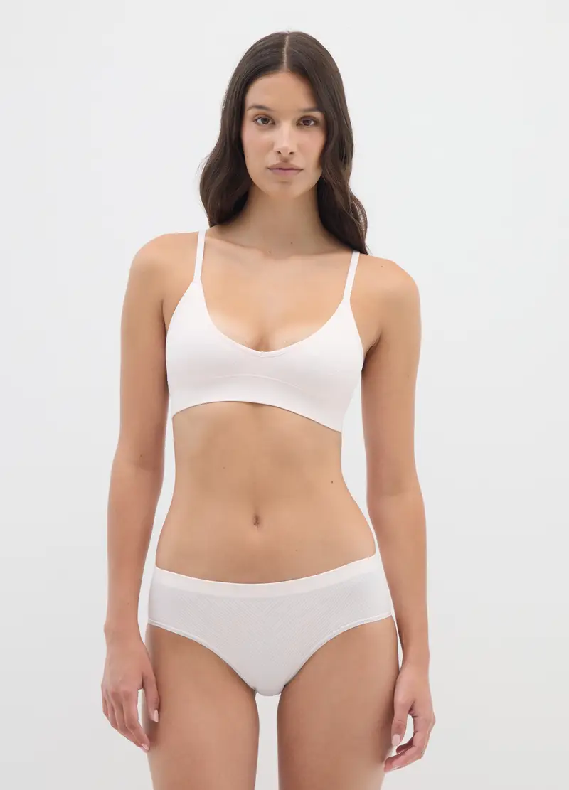 Reggiseno Brassiere In Tessuto Elasticizzato Rosa Chiaro, Donna, Rosa miniatura 2