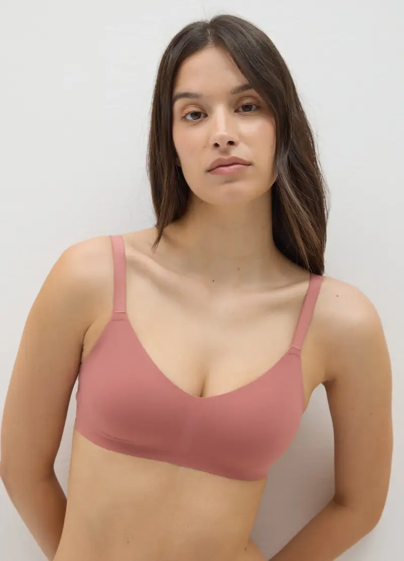 Reggiseno Brassiere In Tessuto Elasticizzato Rosa, Donna, Rosa