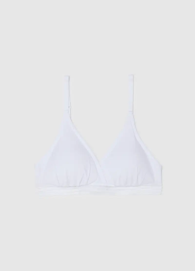 OVS, Reggiseno Da Donna In Cotone Bianco Elasticizzato, Bianco, Taglia: 2B