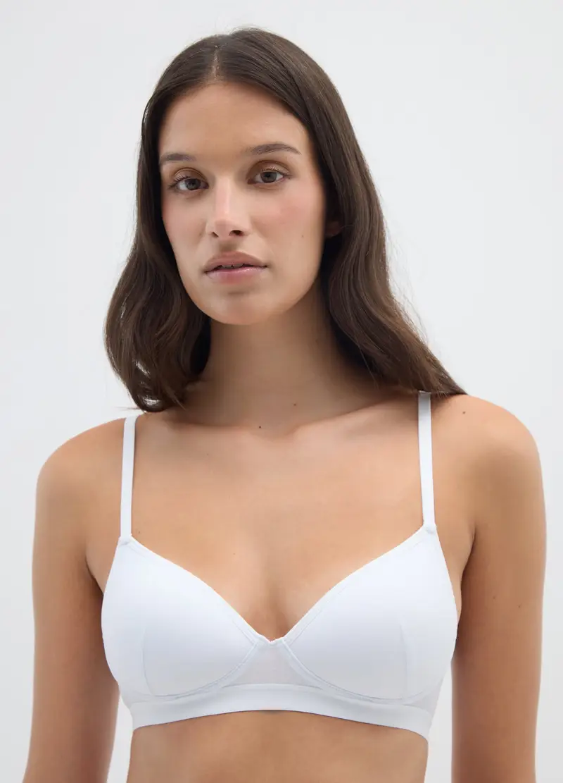 OVS , Reggiseno Da Donna In Cotone Elasticizzato Bianco, Bianco, Taglia: 3B