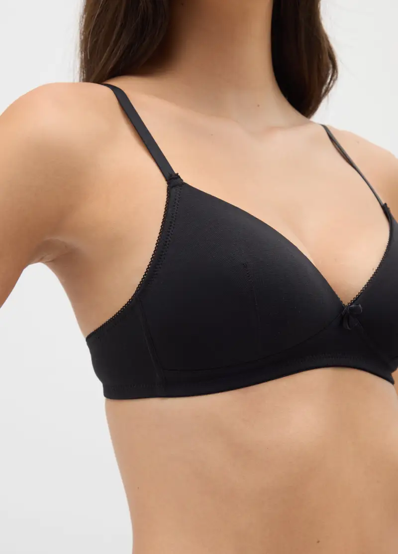 OVS, Reggiseno Da Donna In Cotone Elasticizzato Nero, Nero, Taglia: 2B miniatura 3