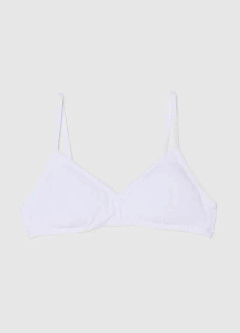 OVS, Reggiseno Da Ragazze In Cotone Bianco Elasticizzato, Bambina, Bianco, Taglia: 10-11