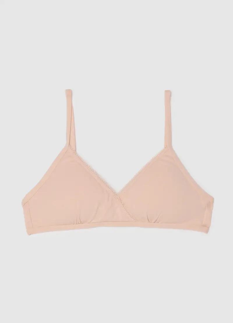 OVS, Reggiseno Da Ragazze In Cotone Elasticizzato Beige, Bambina, Beige, Taglia: 10-11