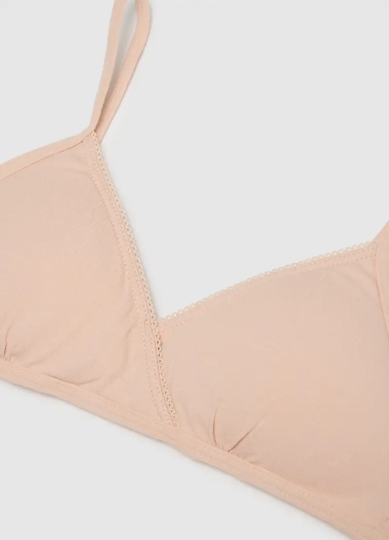 OVS, Reggiseno Da Ragazze In Cotone Elasticizzato Beige, Bambina, Beige, Taglia: 10-11 miniatura 3