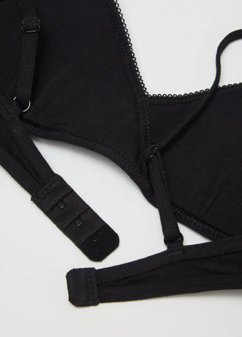 OVS, Reggiseno Da Ragazze In Cotone Elasticizzato Nero, Bambina, Nero, Taglia: 10-11 miniatura 3