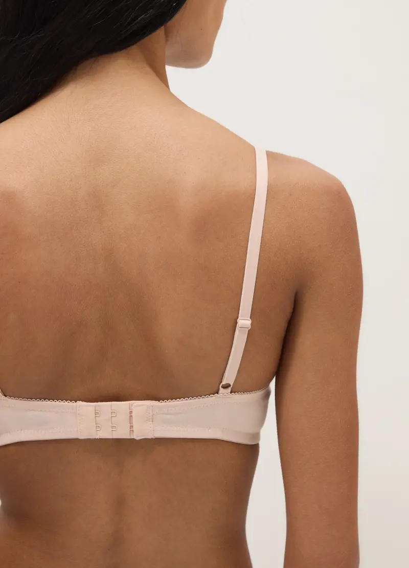 Reggiseno Imbottito In Cotone Elasticizzato Rosa, Donna, Rosa miniatura 3