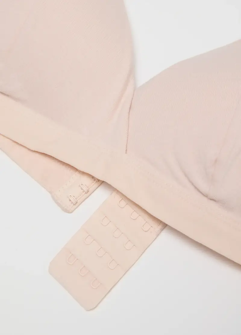 Reggiseno In Cotone Elasticizzato Rosa Con Spalline Sottili, Donna, Rosa miniatura 2