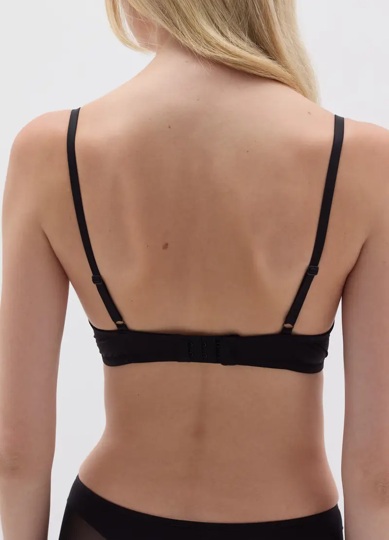 OVS, Reggiseno In Microfibra Con Dettagli In Rete Nero, Donna, Nero, Taglia: 2B miniatura 2
