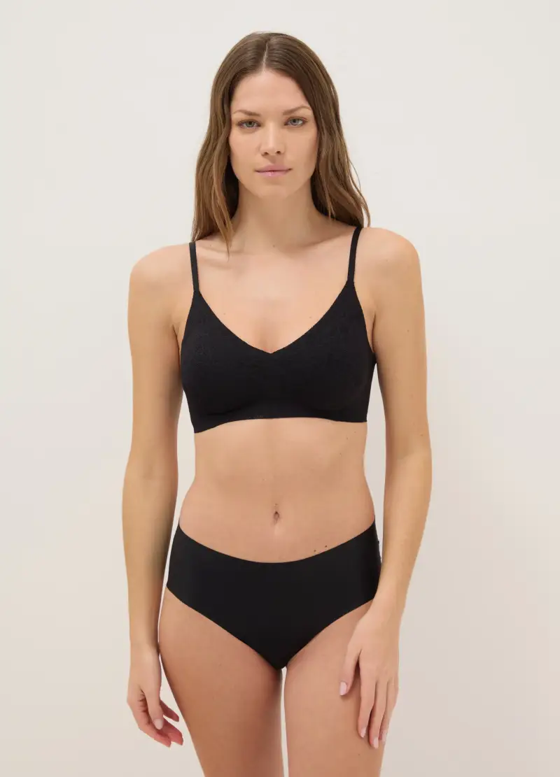 Reggiseno In Pizzo Nero Con Imbottitura Removibile, Donna, Nero miniatura 2