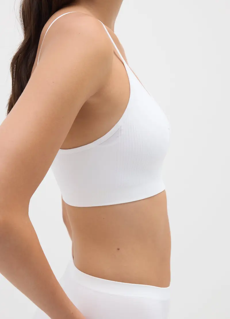 OVS, Reggiseno In Tessuto Elasticizzato Bianco, Donna, Bianco, Taglia: S miniatura 3