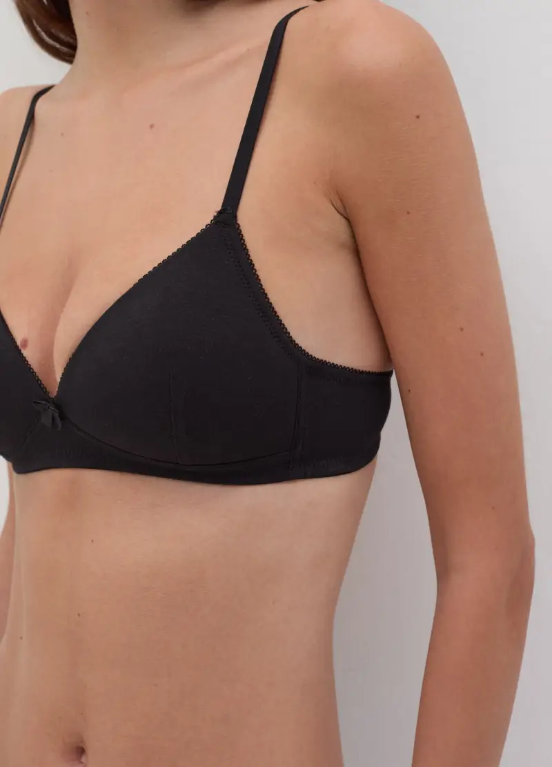 Reggiseno Nero In Cotone Full Coverage, Donna, Nero miniatura 3