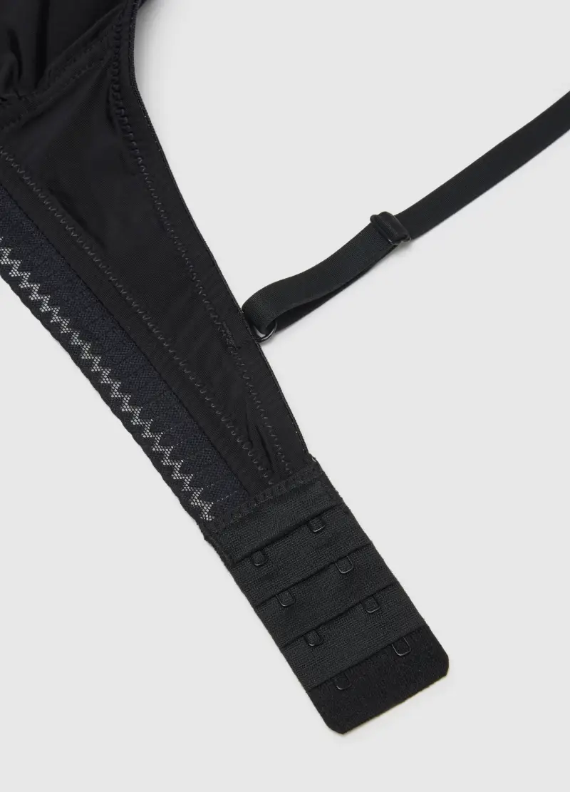 Reggiseno Nero In Tessuto Elasticizzato, Donna, Nero miniatura 2