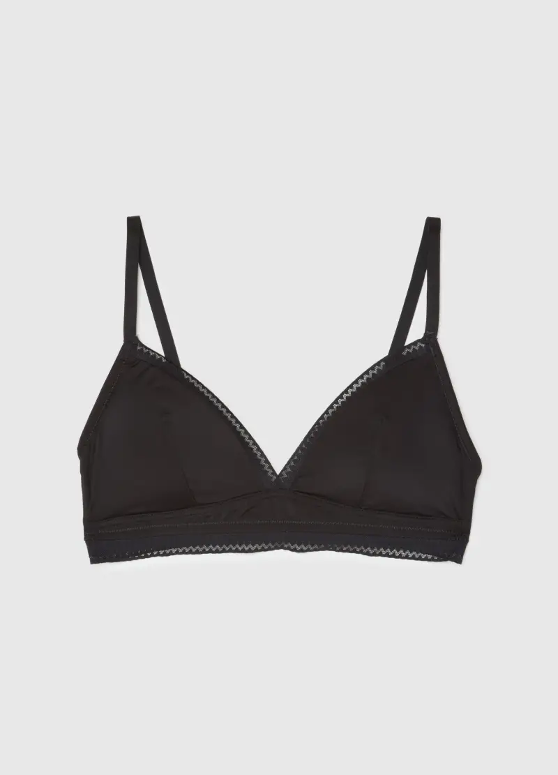 Reggiseno Nero In Tessuto Elasticizzato, Donna, Nero